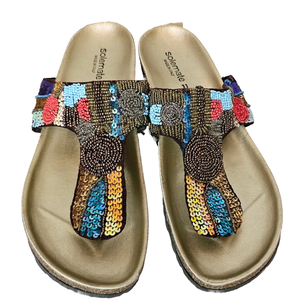 Women's Multicolor Sequin Sandals